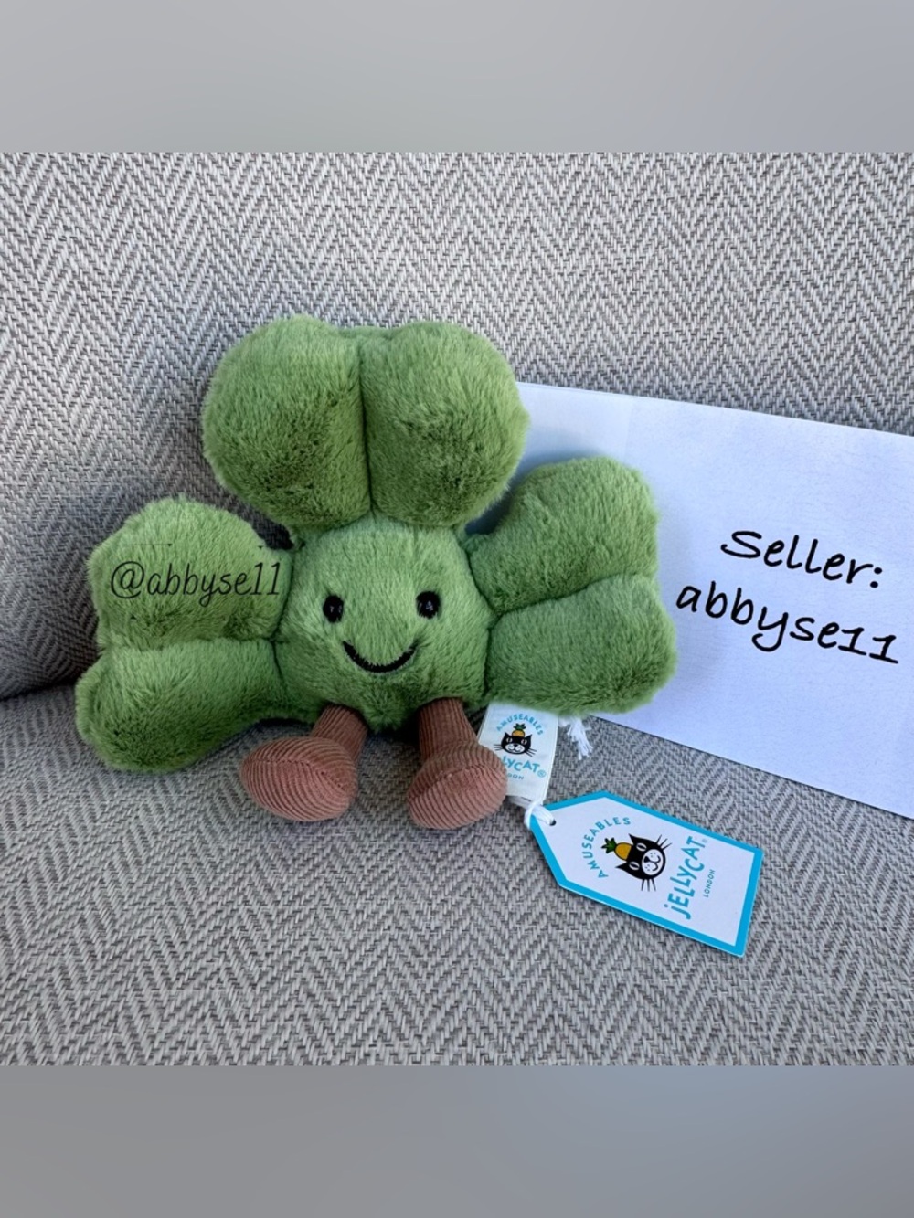 Jellycat Amuseables Siofra Shamrock - Authentic - New With Tags - Fast Ship
